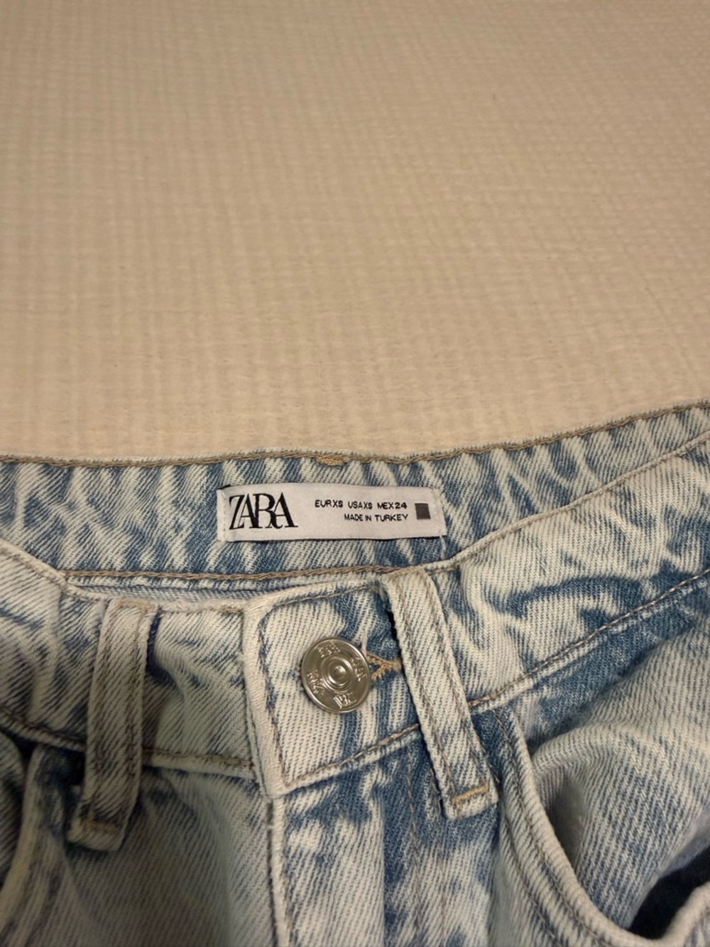 Zara Denim Midi Skirt Light Blue - Picture 3 of 5